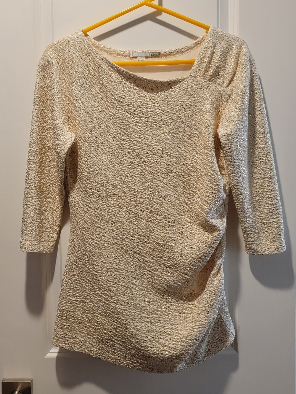 Cream & gold sparkle top